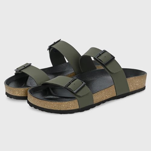 Image of Centrino Men's Berkin-Style Slip-On Sandals | Open Toe Design | Soft PU Footbed | Lightweight & Comfortable | Arch Support | On-Grip Sole | Casual Outdoor Wear (6863)