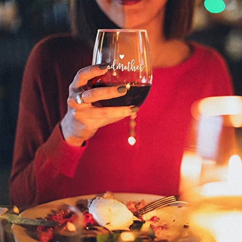 Dazlute Godparents Proposal Gift, Godfather Beer Glass Godmother Stemless Wine Glass For Godmother Godfather Mothers Day Fathers Day Christmas Birthday, Baptism Gift For Godparents From Godchild, 17Oz #TOP1