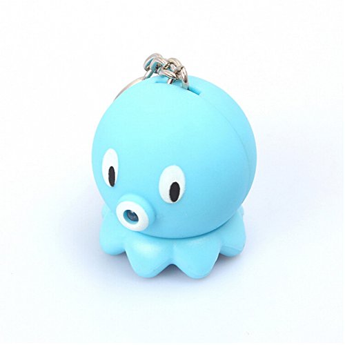 Mkring Cute Octopus Opisthoteuthis Adorabilis Keychain With Flashlight - Mini Led Keychain Flashlight - Light And Sound Effect - Purple & Blue Pack Of 2 #TOP6