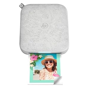 HP Sprocket Mobiler Fotodrucker 3x4 (8,9 x 10,8 cm) Sofortiger Fotodruck und Scrapbooking mit Zink-Fotopapier mit Kleberückseite, Weiß.