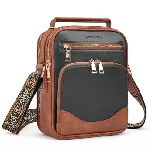 Image of Large Crossbody Bags for Women,Boho Strap Vegan Leather Purse | Built-in Wallet RFID Womens Crossbody Purse,Structured, Multi Pockets, Versatile Shoulder Bag for Travel,commuting,daily