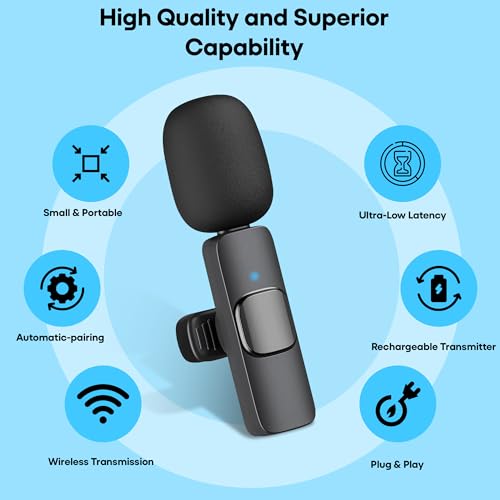Microphone à clipser sans fil élimination des bruits ambiants pour smartphone - 6