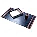 Dacasso Walnut & Black Leather Luxury 3 Piece Set - Blotter Pad & Desk Mat Organization Essentials - Executive Decor and Desk Surface Protector