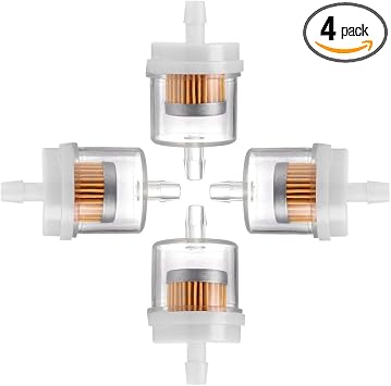 4 Pack Universal Gas Inline Fuel Filters for Motorcycle ATV Quad Go Karts Accessories 3/16 Inch