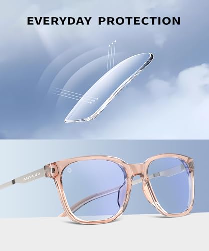 Image of ANYLUV Blue Light Glasses for Men, Lightweight Computer Gaming Glasses, Stylish Anti Eyestrain Blue Light Blocking Men