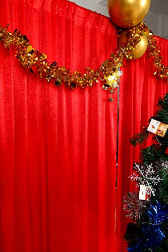 Sherway 2 Panels 4.8 Feet X 10 Feet Red Thick Satin Backdrop Drapes, Non-Transparent Window Curtains For Wedding Ceremony Christmas Party Stage Décor #TOP3