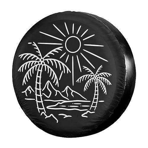 Foruidea Beach Spare Tire Cover Dust-Proof Wheel Tire Cover Fit Trailer, RV, SUV and Many Vehicle 17 Inch