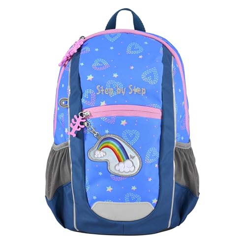 Step by Step Rucksack-Set KIGA Maxi „Rainbow Lui“, mit separaten Innenfach, ergonomischer Rucksack mit höhenverstellbarem Brustgurt, für Kita, Kindergarten & Freizeit, ab 3 Jahren, 10 l, lila-blau