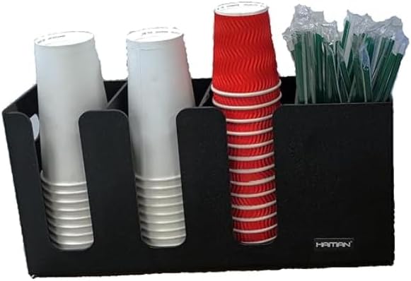 Condition photo showing New/Like New for haitian paper cup holder and straw storage, 4 compartments, 4mm thickness abs material color black