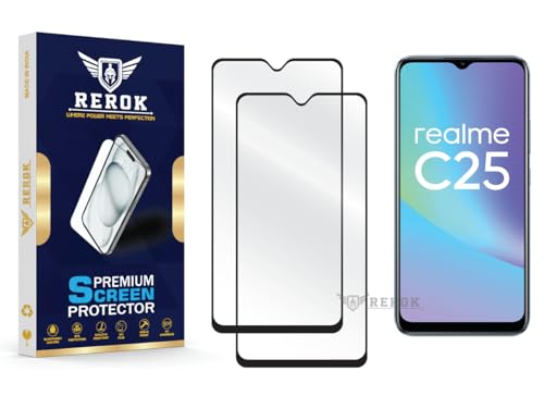 Image of Gorilla Tempered Glass Screen Protector Compatible with Realme C25 [Pack of 2] | Edge-to-Edge, Bubble-Free, Case Friendly, Easy Installation Kit