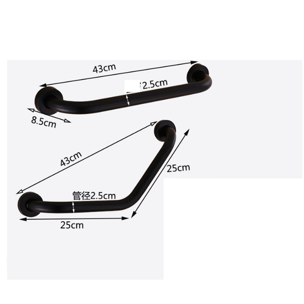 Barra de Apoyo para baño, Barra de Seguridad Antideslizante de Acero Inoxidable, asideros de Seguridad para Ducha para Personas Mayores, Barra de Apoyo de Seguridad(43cm)