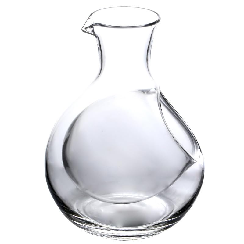 Bafnsiji Decanter per Sake Giapponese con Tasca per Ghiaccio, Bottiglia Decanter per Sake Freddo, Bottiglia Decanter in Vetro per Vino, Raffreddatore per Decanter di Vino