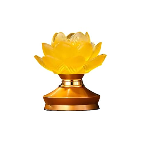 Fiyyuga 蓮の花のランタンセット、輸出向け、ガラスのつぼみの形、法事、お盆、法要、記念日、春分の日に適しており、仏壇の室内照明としても使用できます。 (シングルランプ,A)