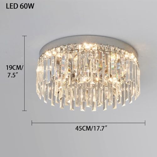 Plafonnier LED moderne à intensité variable avec cristal chromé CONERY 3 couleurs