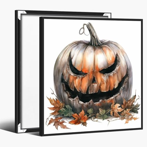 Fall Pumpkin Canvas Wall Art Halloween Pictures Spooky Pumpkin with