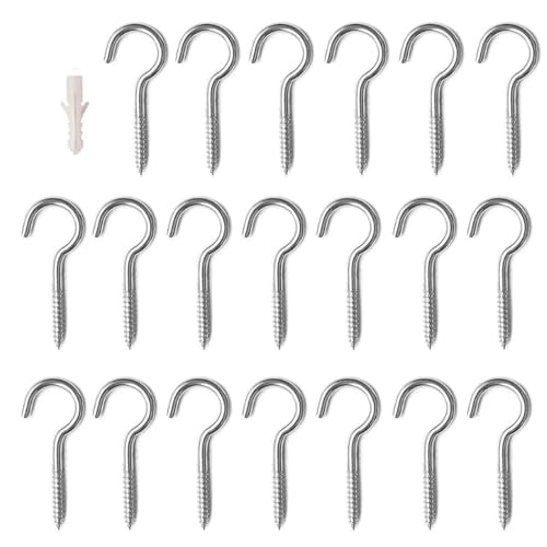 Q-Hanger - 400 ganchos de acero inoxidable M3/M4/M5 con tornillos autorroscantes para techo, ganchos de metal para soporte de plantas, campanillas de viento (M3 x 40)