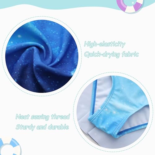 Image of Girls One Piece Swimsuits Short Sleeve Swim Dress for Girls Hawaiian Skirted Bathing Suit Summer Swimwear 3-16 Years