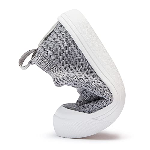 Bmcitybm Baby Boy Girl Shoes Slip On Walking Shoes Lightweight Sock Sneakers Infant First Walker Shoes 6 9 12 18 24 Months Grey Size 12-18 Months Infant #TOP4