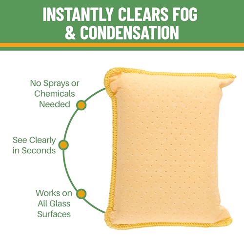Image of Evelots Car Windshield Cleaner, Defogging Chamois Sponges, 4-Pack, Yellow | Use Wet or Dry Without Cleaners to Remove Haze, Condensation, Dirt and Grime From Auto Glass, Boat Surfaces and Bath Mirrors.