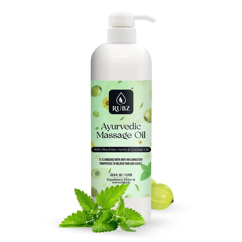 Rubz Ayurvedic Massage Oil With Infused Herbs | Relaxing, Soothing & Destressing Body Massage Oil for Men & Women | Best for Aromatherapy & Full Body Spa | 1 Litre (B0CJGX3XM5) Amazon Price History, Amazon Price Tracker