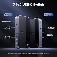UGREEN USB Switch 2 In 7 Out 10Gbps USB Umschalter 2 PC USB 3.2 Switch – Ansicht 2