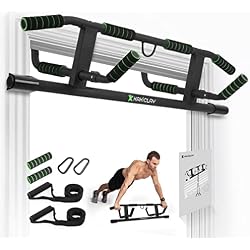 KAKICLAY 2026 Upgrade Multi-Grip Pull Up Bar with Smart Larger Hooks Technology - USA Original Patent, Designed, Shipped, Warranty