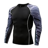 Alvivi Herren Badeanzug Shirt Langarm T-Shirt UV Schutz Badeshirt Schwimmshirt Kompressionsshirt Rash Guard Tauchen Surfen Tops Aa Schwarz A 3XL