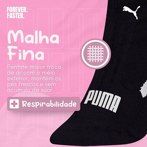 PUMA Kit 6 Pares Meia Invisível Sapatilha Adulto Feminina, 995-995, 34-39