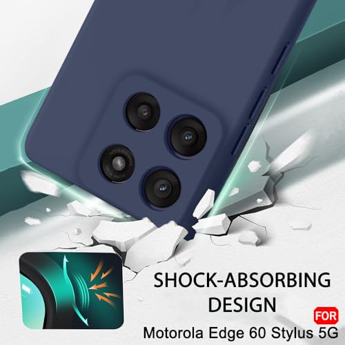 Image of TheGiftKart Liquid Silicone Back Cover Case for Motorola Moto Edge 60 Stylus 5G | Soft Micro-Fibre Lining Inside | Camera & Screen Protection | Shockproof Back Cover Case (Silicone, Blue)