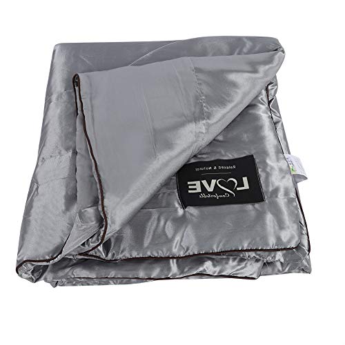 Alvinlite Sommer Bettdecke aus Eisseide 180 x 220cm Kühldecke, Leichte & Weiche Sommerdecke, Sommerbettdecken ohne bezug nutzbar, Doppelseitige Kältedecke, Steppdecke, Reisedecke Ultraleicht, Grau