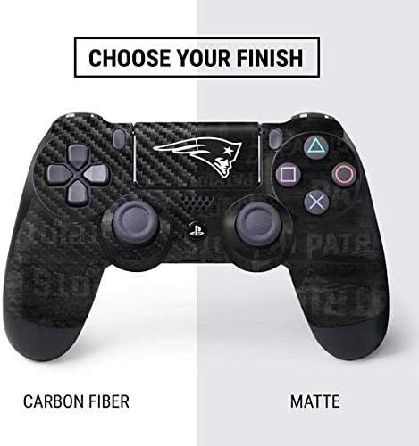 Vista 4 de Skinit Calcomanía para juegos compatible con el controlador de PS4, diseño oficial de los New England Patriots de la NFL, en blanco y negro
