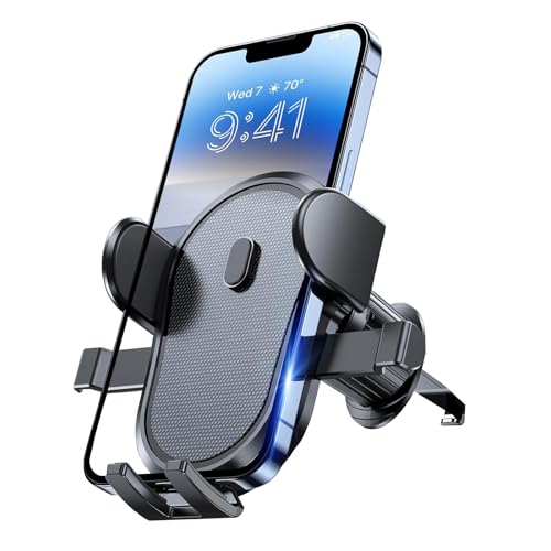 LDJYEONS Soporte Móvil Coche, Soporte Móvil Coche Universal del Aire Ventilación, Operación Sola Mano y 360° Rotación, Compatibles con iPhone e Android, Negro