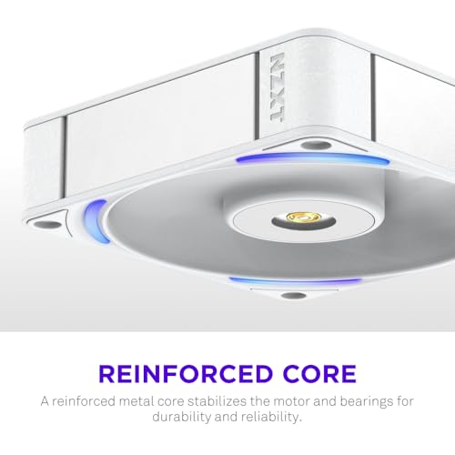 Image of NZXT F120X Performance Fan - 120mm PWM RGB PC Case Fan - Max Airflow & Static Pressure - Low Noise - LCP Frame & Blades - Magnetic Fluid Dynamic Bearing - 30mm Thick - White