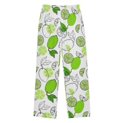 ZZXXB Lemon Lime Boys Long Pants Soft Trousers Elastic Waist Kids Lounge Bottoms with Pockets S-XL