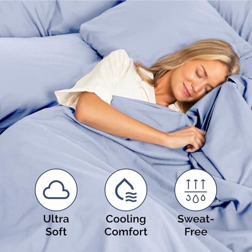 Image of Full Size 4 Piece Sheet Set - Soft & Cooling Sheets - Light Dusty Purple