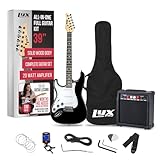 LyxPro Left Hand 39 Inch Electric Guitar and Starter Kit for Lefty Full Size Beginner’s Guitar, Amp, Six Strings, Two Picks, Shoulder Strap, Digital Clip On Tuner, Cable and Soft Case - Black