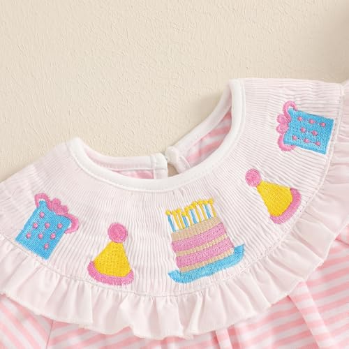 Newborn Infant Plaid Smocked Bubble Romper Cake Embroidery One Piece Jumpsuit Cute Baby Girl Birthday Clothes4