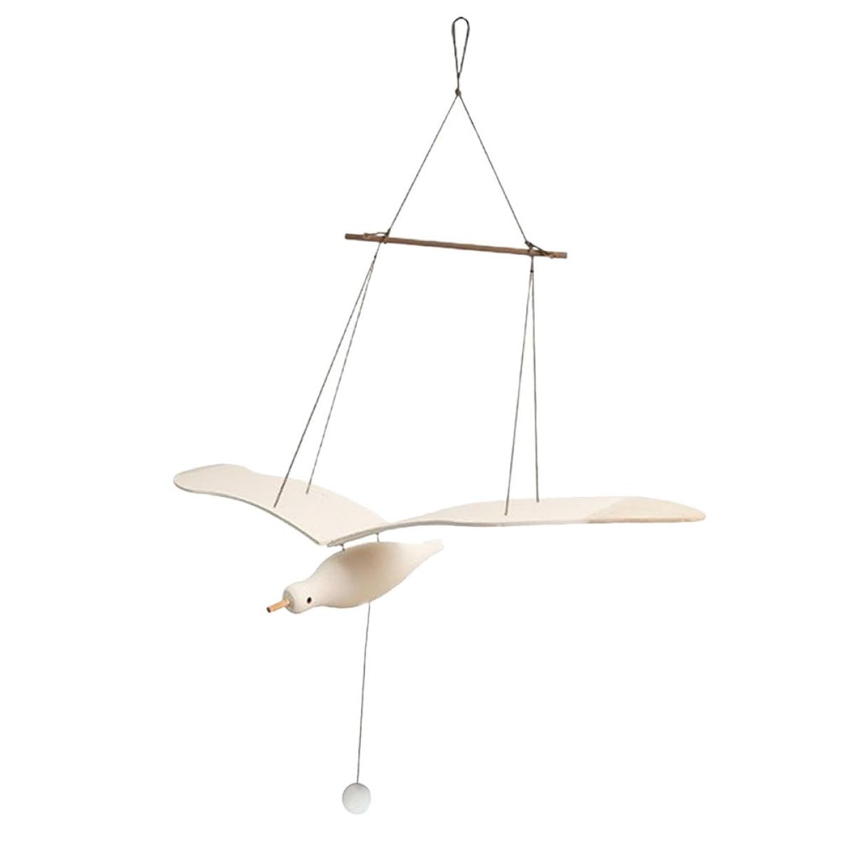 Decorazione Sospesa in Legno a Forma di Uccellino Bianco, Ornamento per Cameretta Design Nordico, Decorazione da Appendere per Pareti di Ragazzo Ragazza e Ambienti Interni