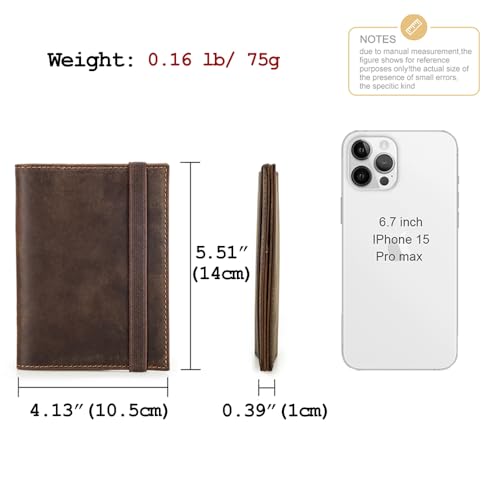 CONTACTS Full Grain Leather Airtag Passport Holder for 2 RFID Blocking Travel Passport Wallet Slim Passport Cover Case for 2 Passports with 5 Card Slots3