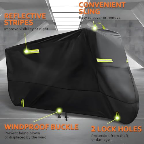 Bike Cover Waterproof Outdoor - Bicycle Covers for 1 or 2 Bikes Outside Storage Rain Dust Sun Wind Proof with Lock Hole Storage Bag for Ebike Mountain Road Electric Bike - Thumbnail 3