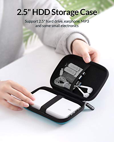 Image of ORICO Hard Drive Case 2.5 inch External Drive Storage Carrying Bag Waterproof Shockproof with Inner Size 5.5x3.5x1.0inch for Organizing HDD and Electronic Accessories, Blue(PHD-25)