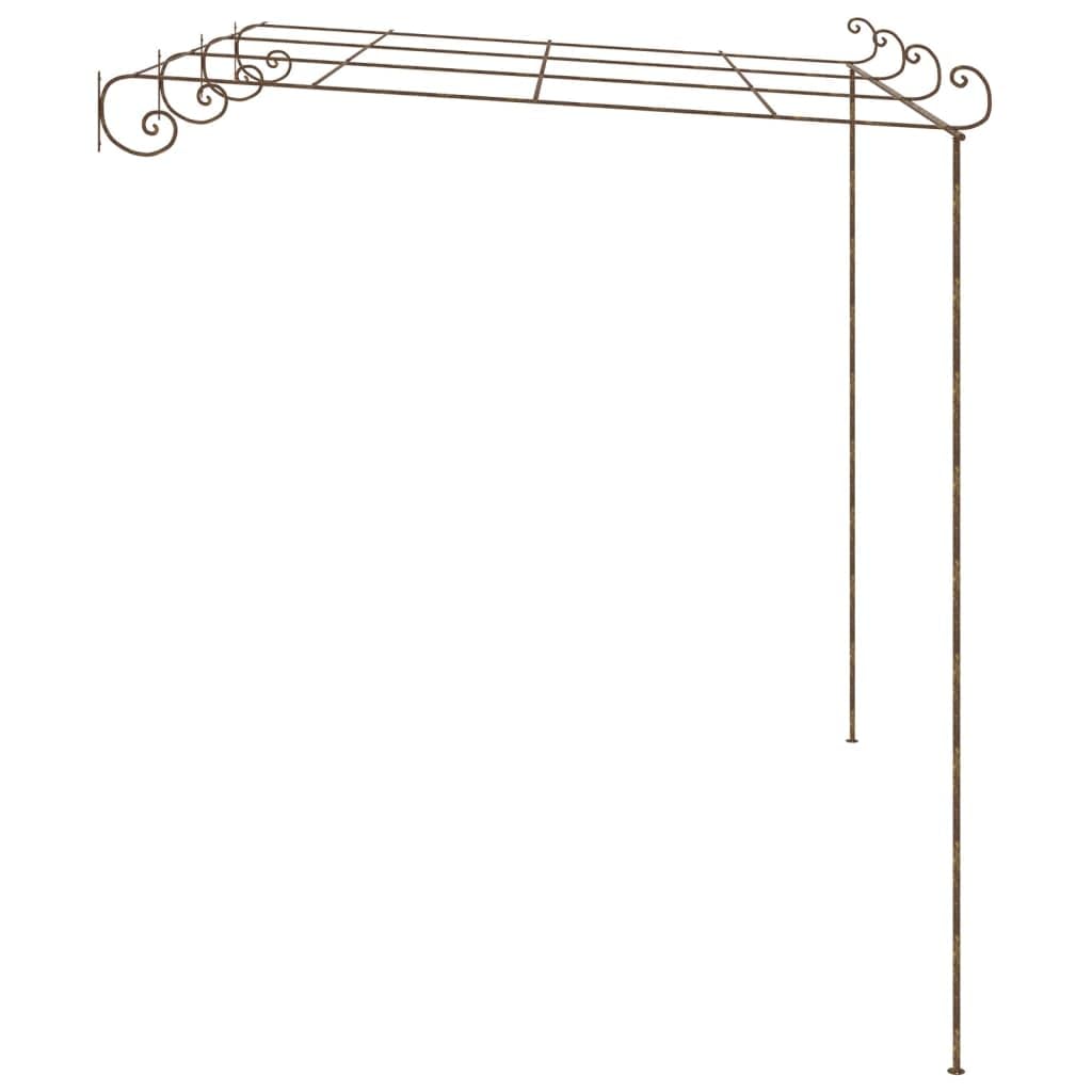vidaXL Pergola de Jardin Arche de Jardin Tonnelle de Patio Plantes Grimpantes Arche de Terrasse Extérieur Marron Antique 4x3x2,5 m Fer Forgé