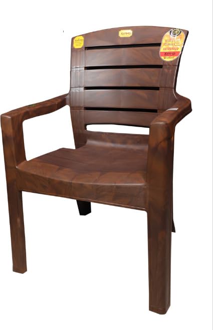 Anmol Maharaja 9955 Sultan High Back Heavy Duty Chair Quality Matters for us Plastic Outdoor,Office,Living Room,Garden,Balcony,resturants Chair Brown Pack of 2 (2) 2