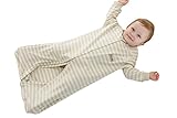 Luyusbaby Baby Sleeping Bag 100% Cotton Toddler Wearable Blanket  Green Stripes Medium