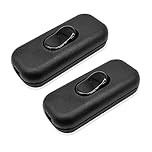 GZGXKJ 2 PCS Black Low Profile in-Line Torpedo Switch Inline Cord SwitchBulb Switch for Small Appliance or Lamp Accepts 2 Core Round or Flat Wire