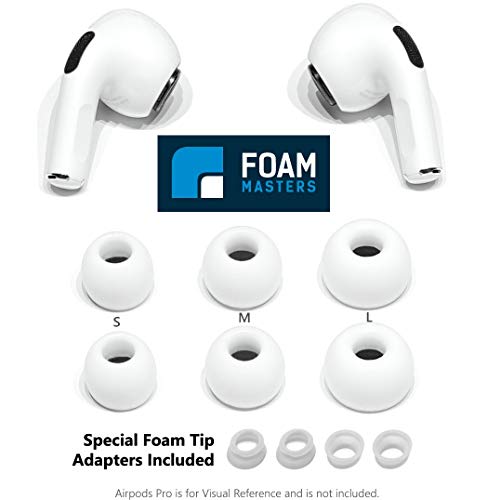 AirPods Pro Memory Foam Ear Tips Replacement Complying Buds by Foam Masters | New Version 3.0 is Out - //coolthings.us