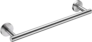 Nolimas Brushed Nickel Bath Towel Bar Single Bars Towel Rack Rod Classic Wall Mounted SUS304 Stainless Steel Bathroom Towel Holder Toilet Kitchen Towel Shelf Single Layer,16 inches