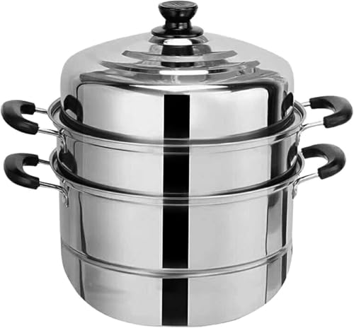 BRIGHT HOME 3 LAYER STAINLESS STEEL STEAMER POT 30cm SILVER 900ml MS7276