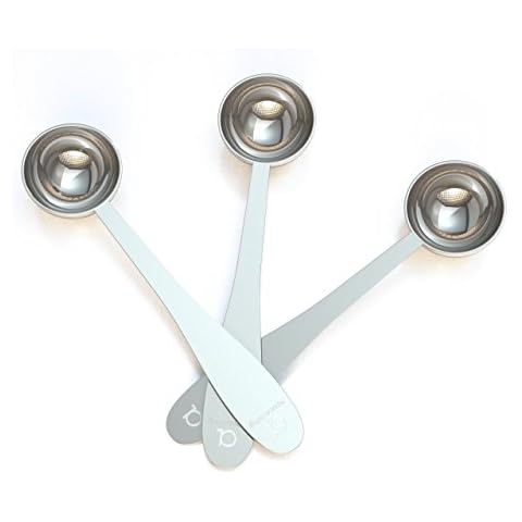 Apace Living Tea Scoop (Set of 3) - Stainless Steel Measuring Spoons for Loose Leaf Tea, Coffee and More (M, Silver) Cover