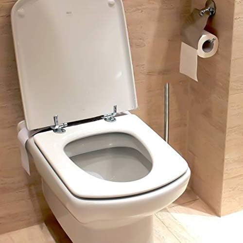 HQdeal Toilet Seat Hinges Fittings, Chrome Finished Toilet Seat Fittings and Fixtures Perfect for Most Wooden | Resin | MDF Toilet Seats
